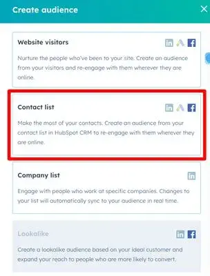 create audience menu in hubspot crm for audience segmentation, market segmentation
