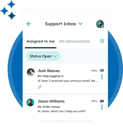 hubspot inbox showing multiple marketing touchpoints