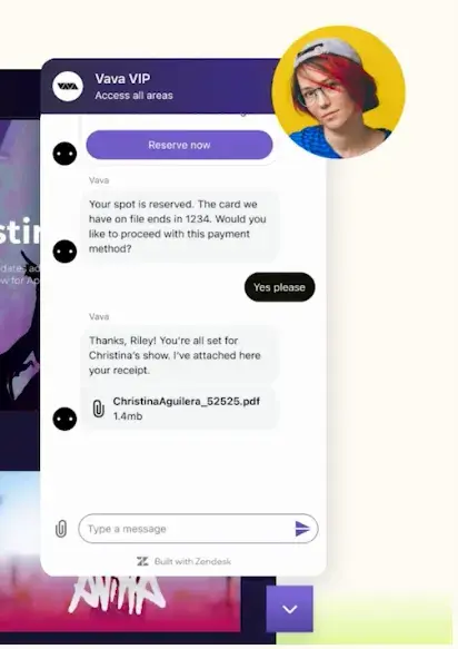 example of chat from zendesk’s ai agent