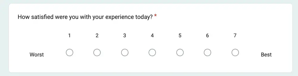 close-ended survey question, likert scale question
