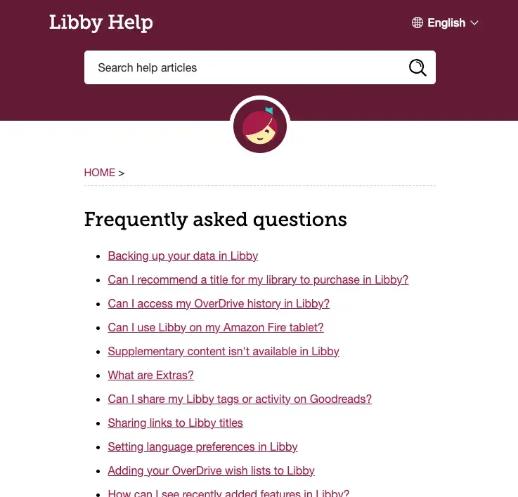 faq page examples, libby