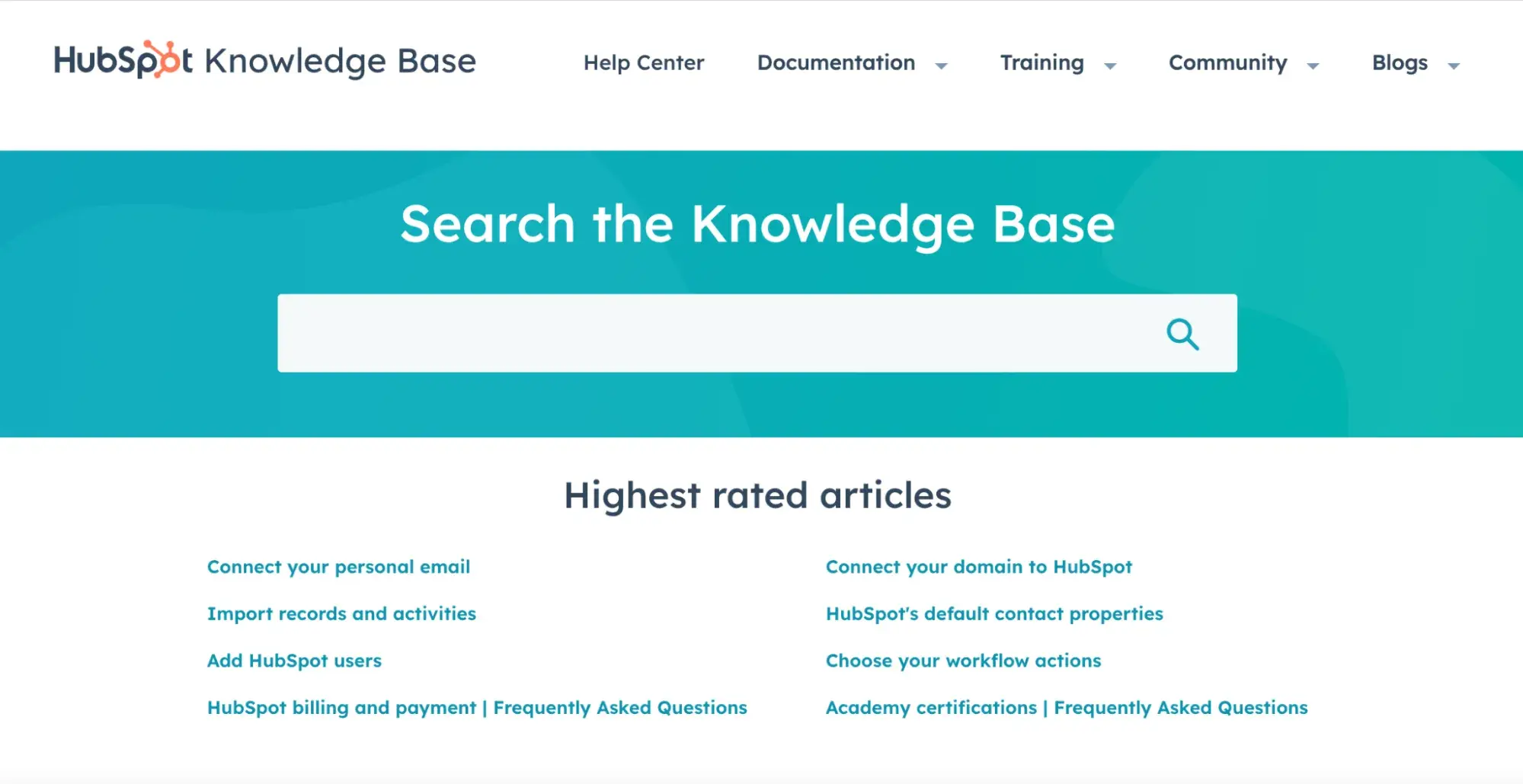 hubspot help desk knowledge base example