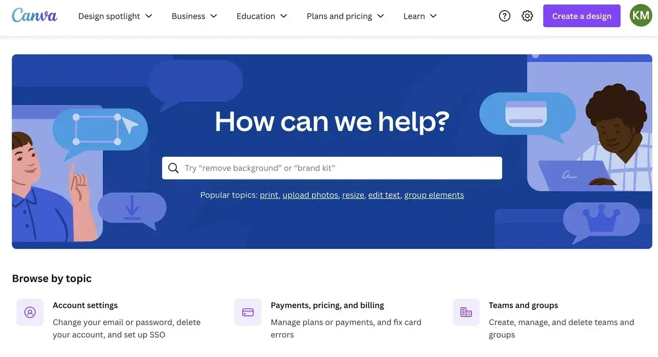 canva knowledge base example