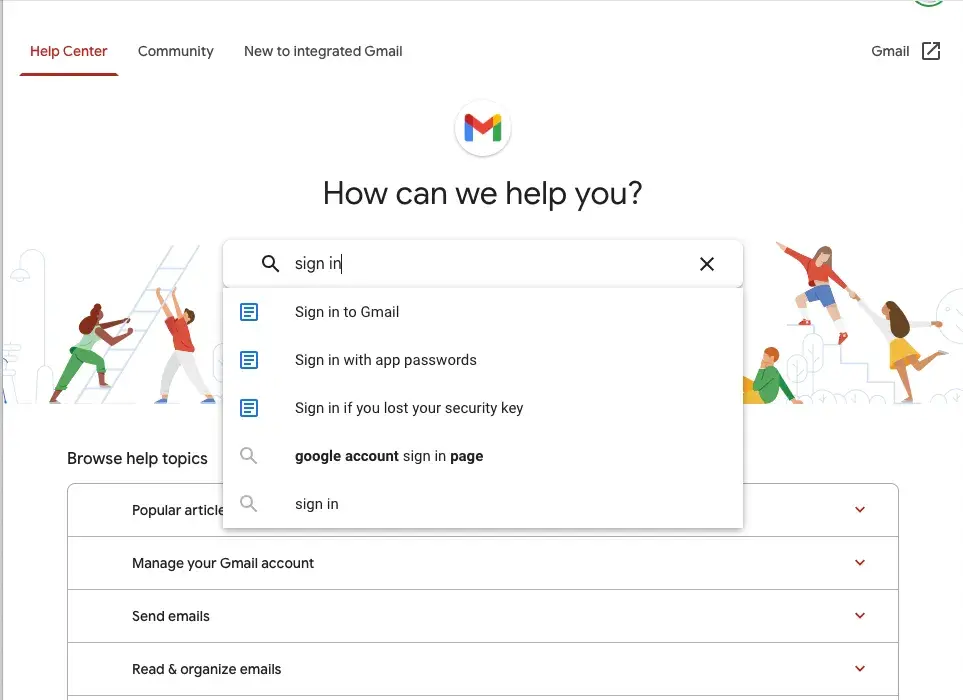google knowledge base example search bar