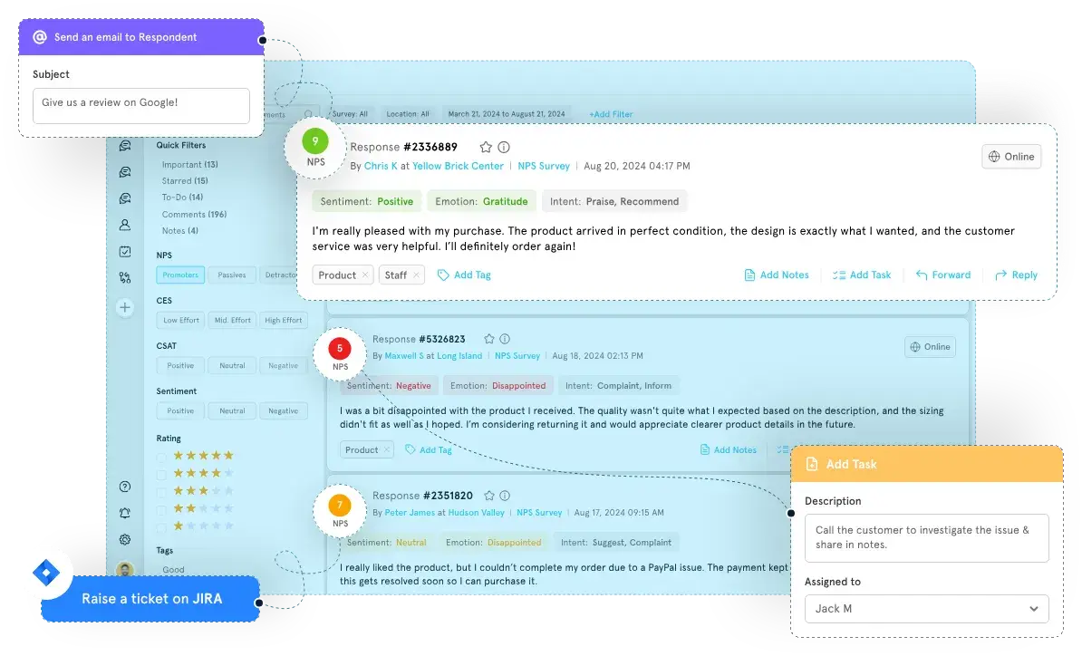 zonka feedback survey software response inbox