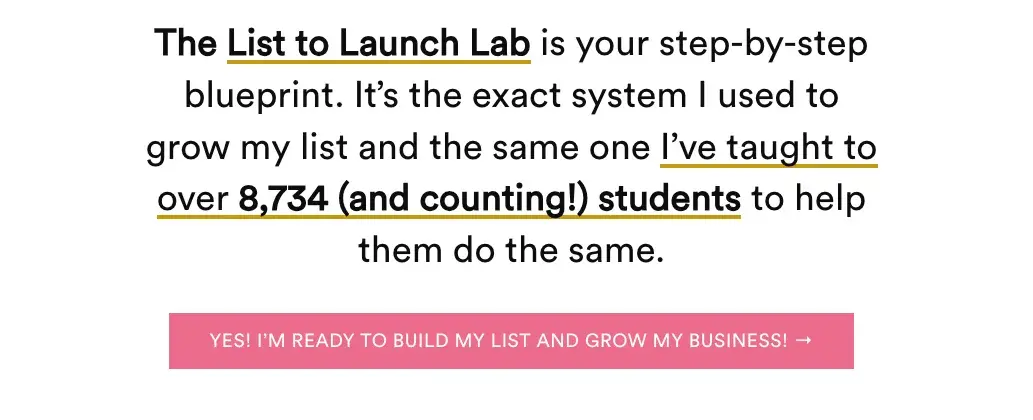 freebie marketing, list to launch course