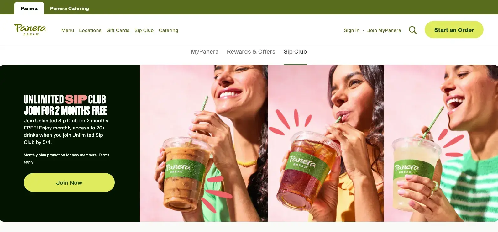 freebie marketing, panera unlimited sip club