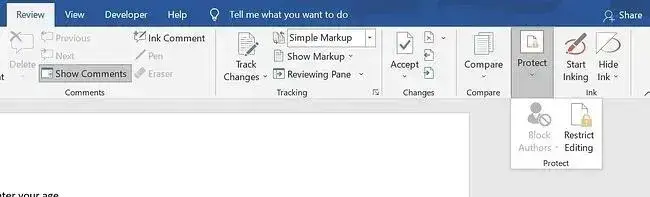 microsoft word survey protections