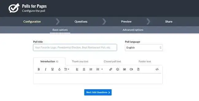 creating a survey, facebook