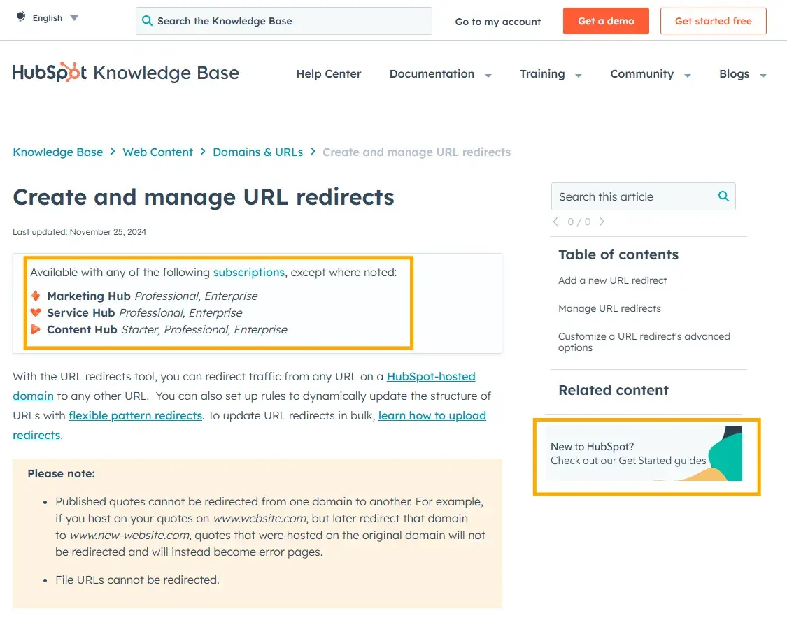 screenshot from hubspot’s best seo knowledge base page ranking for a non-brand keyword. the screenshot shows an example of how seo knowledge bases can direct users to conversion.