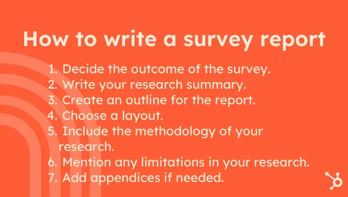 how to write a survey report