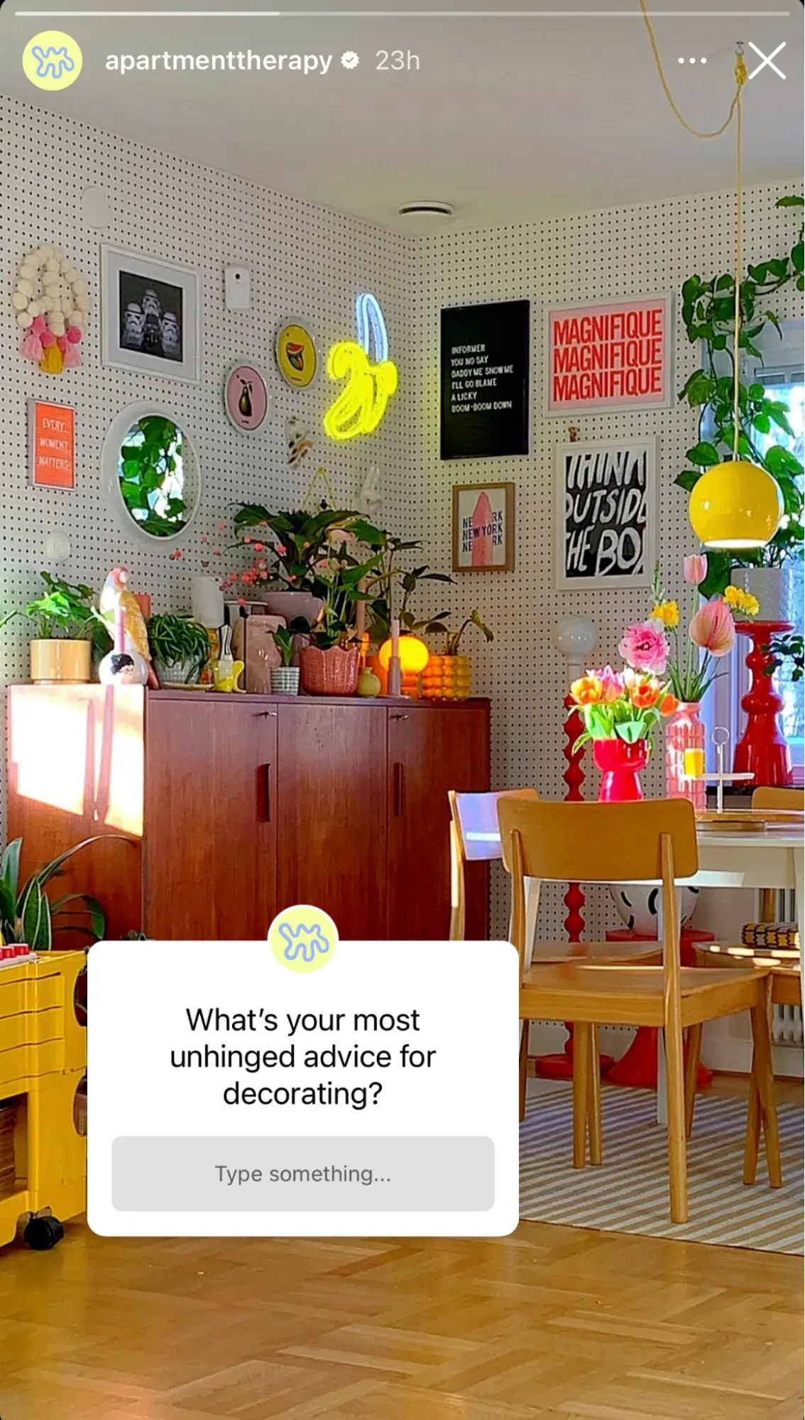 instagram stories example from apartment therapy