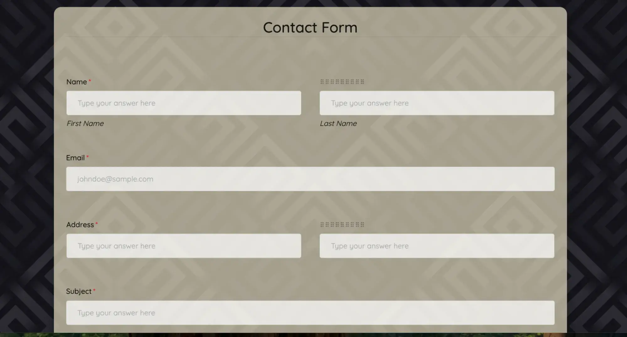 contact us template examples, formplus contact form