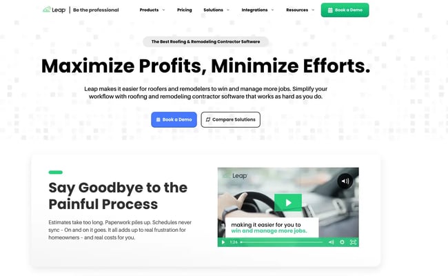best crms for roofing businesses, leap