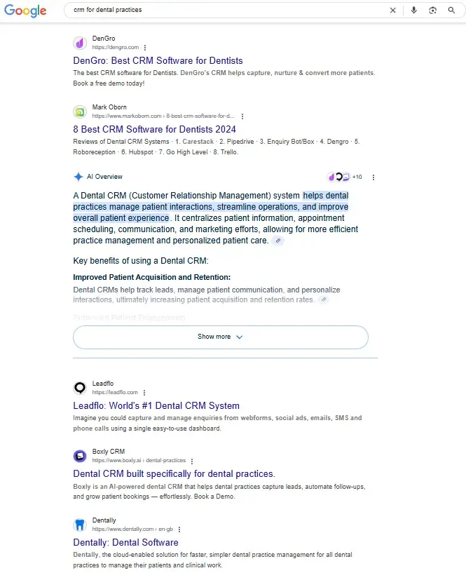 screenshot from google serps shows how keyword research can identify niche opportunities that might provide better alternatives for a keyword strategy.