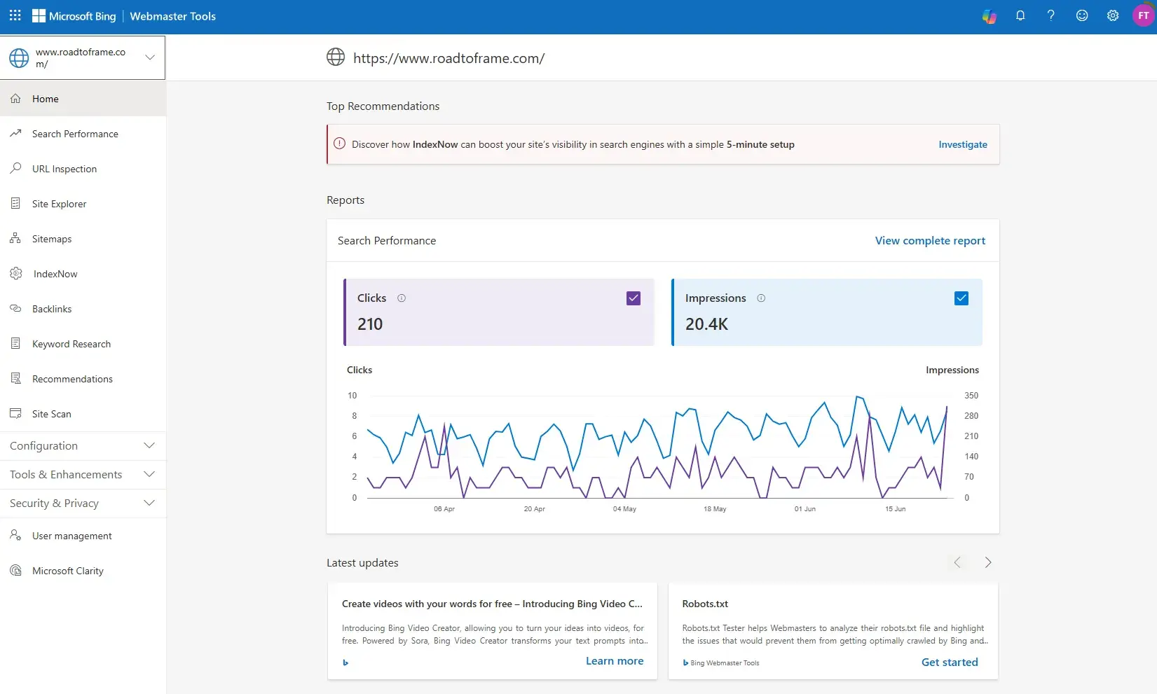 free seo tool: bing webmaster