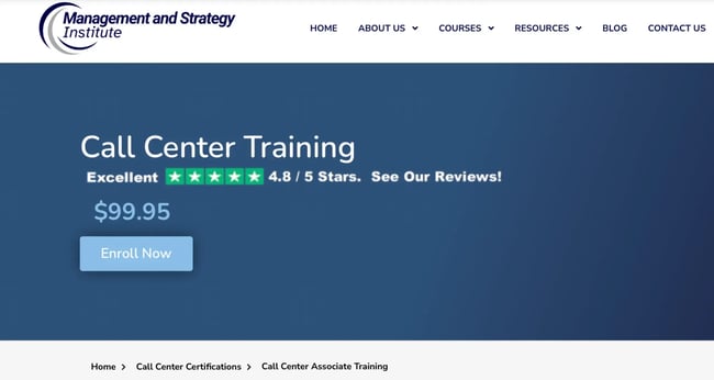 customer service programs, management and strategy institute call center associate certified, call center certification