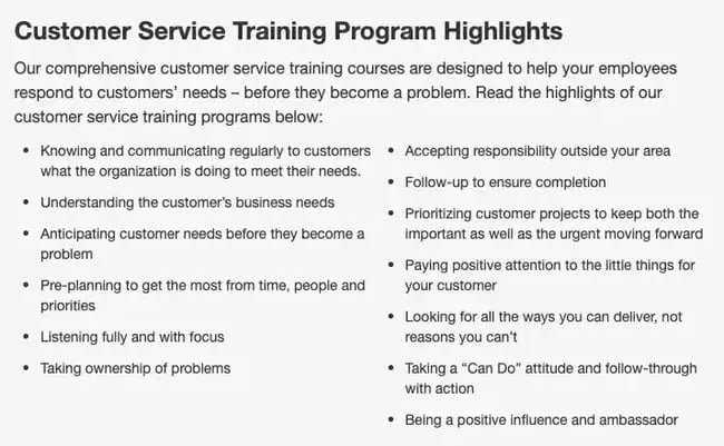 worklife balance customer service training program highlights