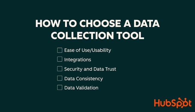 checklist on how to choose a data collection tool