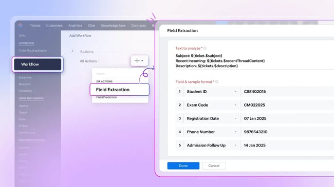 Customer service tracking software workflows - Zoho Desk
