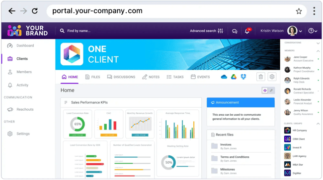 best SaaS client portal software - Clinked