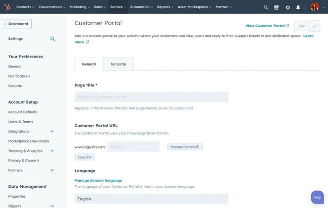 customer portal tool for saas teams - hubspot