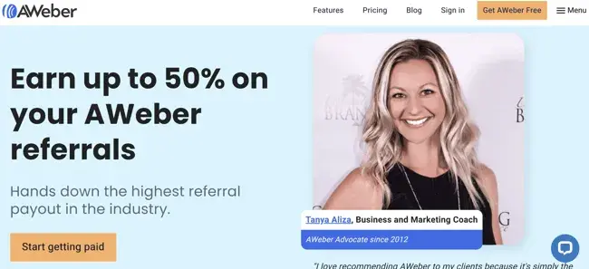 best affiliate programs for email marketing — mailmodo affiliate program landing page showing commission and referral details