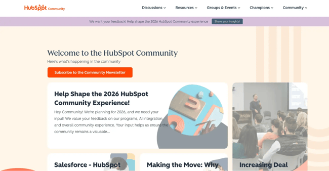 community marketing, HubSpot Community brings together customers, partners and experts for support and ongoing learning