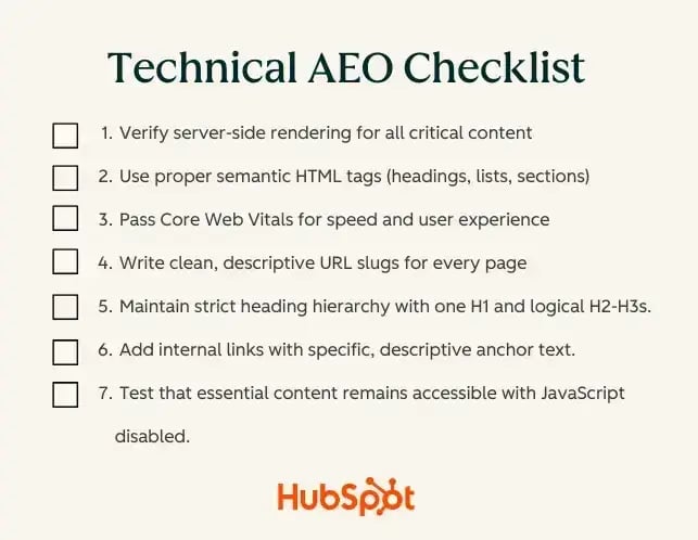 aeo best practices, technical checklist