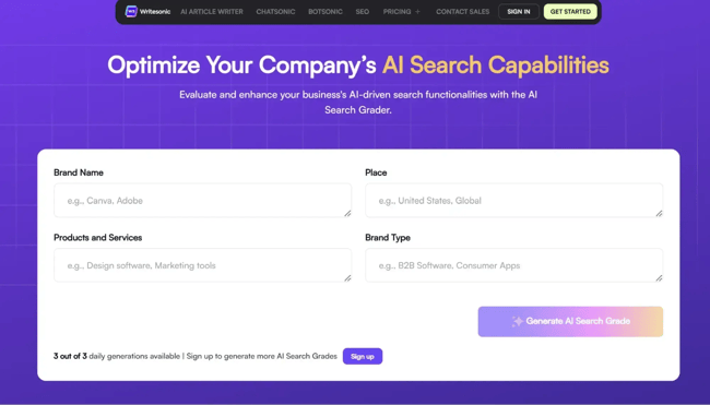 free aeo tools, write sonic