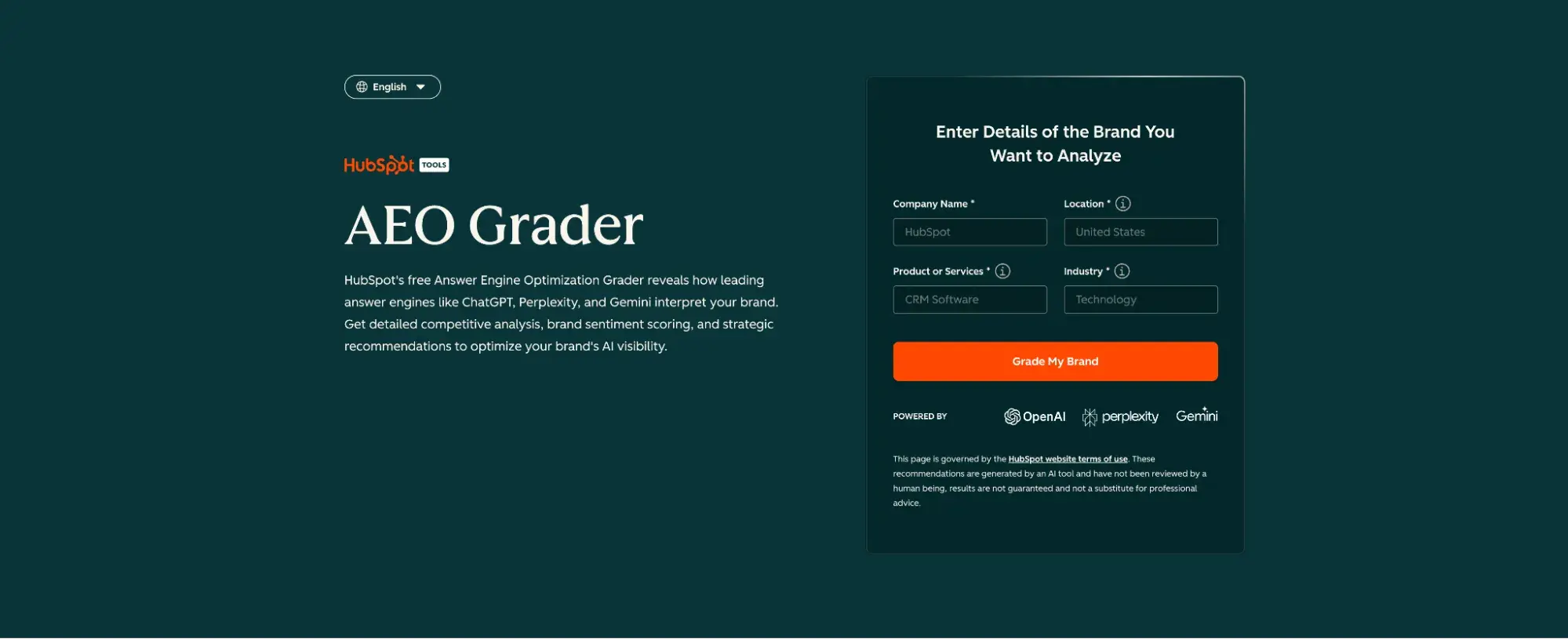 best tools to measure generative engine optimization kpis: hubspot aeo grader
