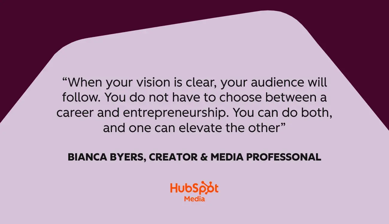 elevate your brand as a creator or entrepreneur from a minority background; bianca byers on creator vision